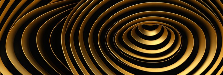 Obraz premium Abstract gold and black spiral art pattern background banner
