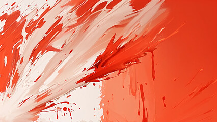 red background with white paint strokes