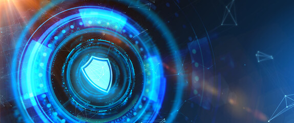 Illustration. Cyber security data protection business technology privacy concept.