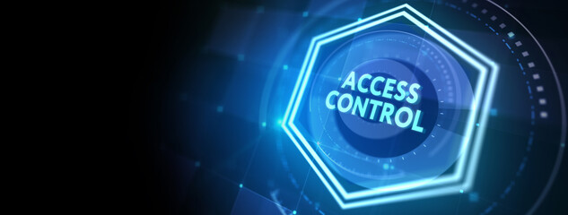 Business, Technology, Internet and network concept. Virtual display: Access control. 3d illustration