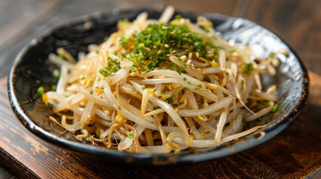 The national cuisine of Japan. Fried bean sprouts. 