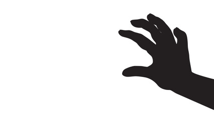 怖い手左向きシルエット_ワイド