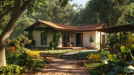Obraz premium realistic high-resolution photo of house, with detailed background