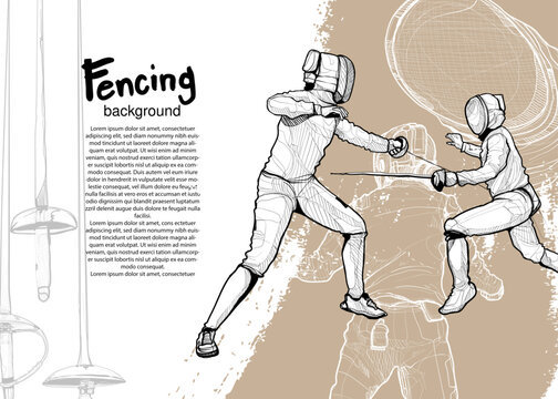 fencing sport background design. sport template