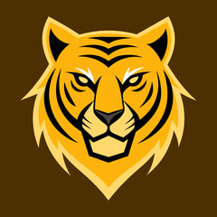 Tiger head logo icon simple vector art illustration design
