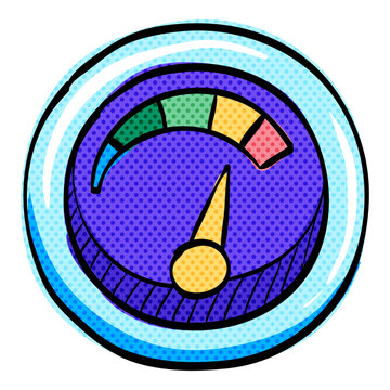 recommend clip art: Dashboard halftone icon hand drawn color vector illustration