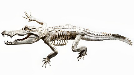 Naklejka premium Detailed illustration of an alligators skeletal structure