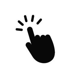 Obraz premium Click with hand cursor on white background