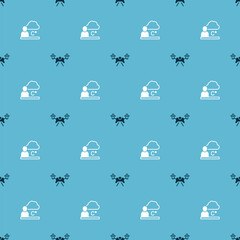 Set Drone and Weather forecast on seamless pattern. Vector