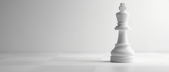 A white chess piece is on a white background