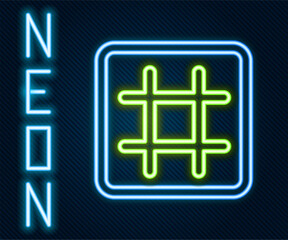 Fototapeta premium Glowing neon line Waffle icon isolated on black background. Colorful outline concept. Vector