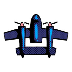 Vintage airplane halftone icon hand drawn color vector illustration