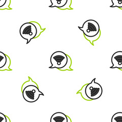 Line Wi-Fi wireless internet network symbol icon isolated seamless pattern on white background. Vector