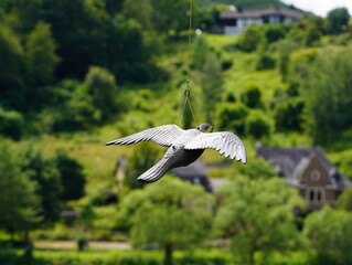 bird hanging on nature background