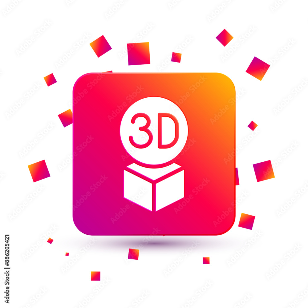 Poster white isometric cube icon isolated on white background. geometric cubes solid icon. 3d square sign. 
