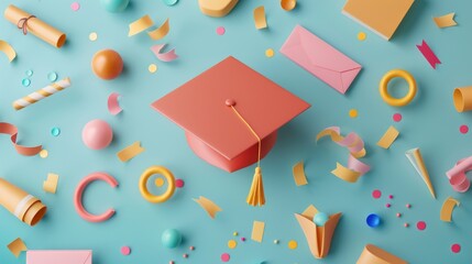 Milestone representation sign copy space vibrant Composite graduation cap