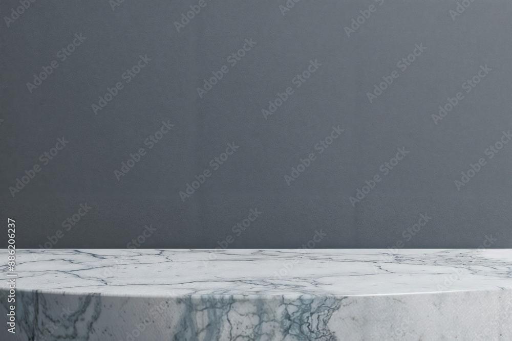 Aufkleber empty marble table top with gray wall as a background for displaying your product