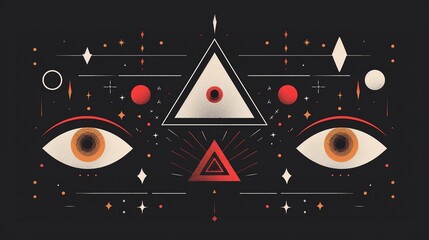 Obraz premium A detailed close-up of a mystical grimoire with arcane symbols and intricate illustrations, emphasizing the secrecy and hidden knowledge within, flat design illustration