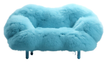 PNG Sofa fluffy wool furniture relaxation turquoise.