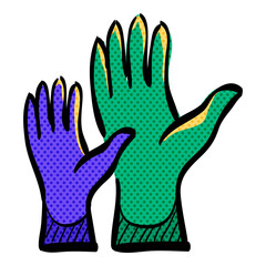 Hands halftone icon hand drawn color vector illustration
