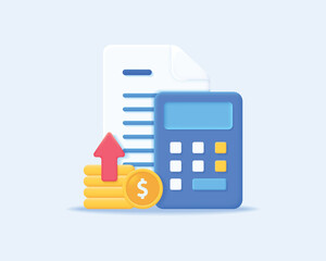 3d budget realistic icon vector concept