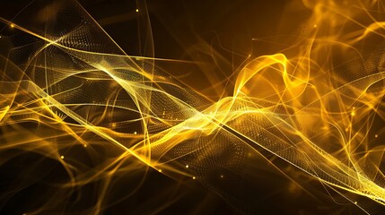 Wireframe background with a golden yellow plexus effect, evoking a sense of luxury and sophistication, with soft glowing lines. Simple, minimalist, and colorful.