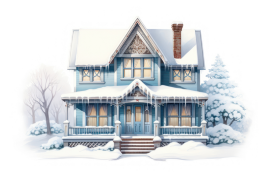 PNG Winter house architecture building cottage. - Powered by Adobe