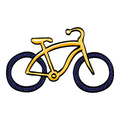 Fototapeta premium Low rider bicycle halftone icon hand drawn color vector illustration