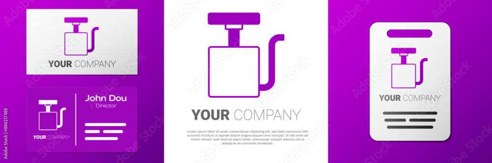 Poster logotype handle detonator for dynamite icon isolated on white background. logo design template eleme