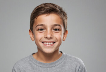 Portrait view of a regular happy smiling Bulgaria boy, ultra realistic, candid, social media, avatar image, plain solid background