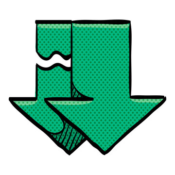 recommend clip art: Download arrow halftone icon hand drawn color vector illustration