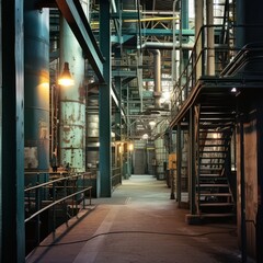Fototapeta premium Old Industrial Factory Interior