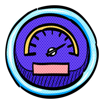 recommend clip art: Dashboard halftone icon hand drawn color vector illustration