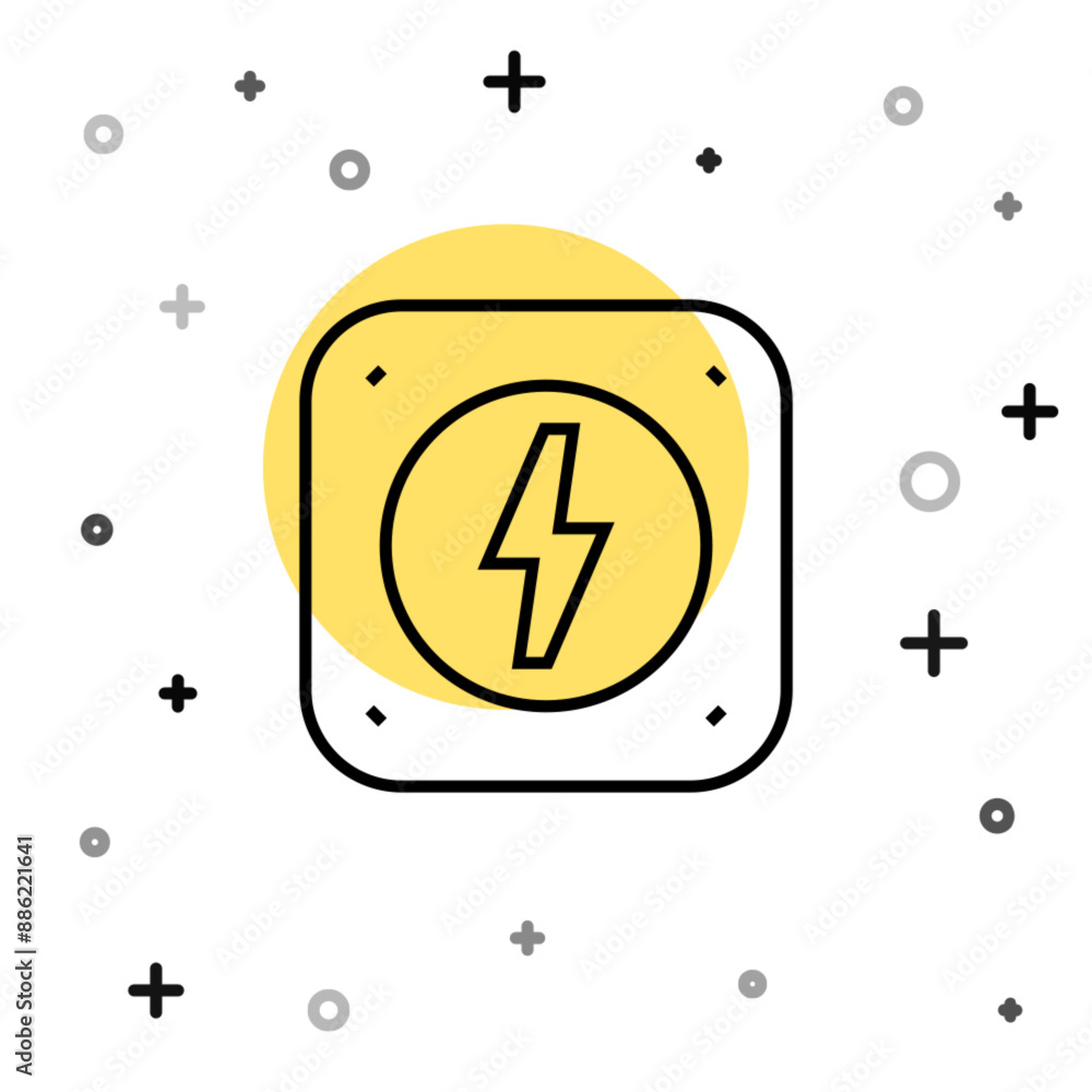Aufkleber black line lightning bolt icon isolated on white background. flash sign. charge flash icon. thunder 