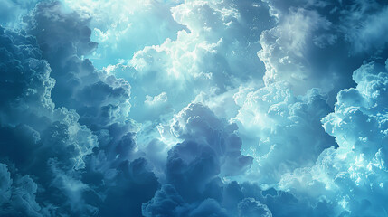 Ethereal blue sky filled with dreamy clouds serene weather