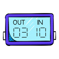 Player substitution board halftone icon hand drawn color vector illustration