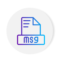 Msg document format file icon. with gradient outlines. vector illustration.