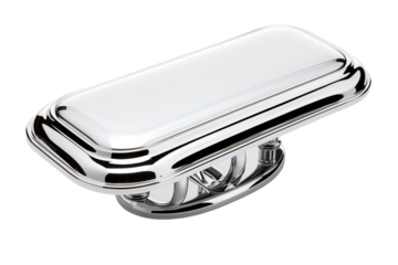 A Gleaming Chrome Door Handle for a Classic Design on a White or Clear Surface PNG Transparent Background.