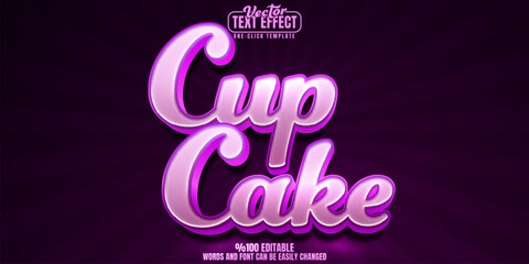 Cupcake editable text effect, customizable sugar and sweet 3d font style