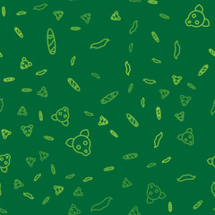 Set line Cigar, Dog and Mustache on seamless pattern. Vector