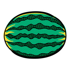 Water melon halftone icon hand drawn color vector illustration