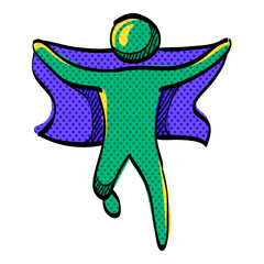 Wining sprinter halftone icon hand drawn color vector illustration