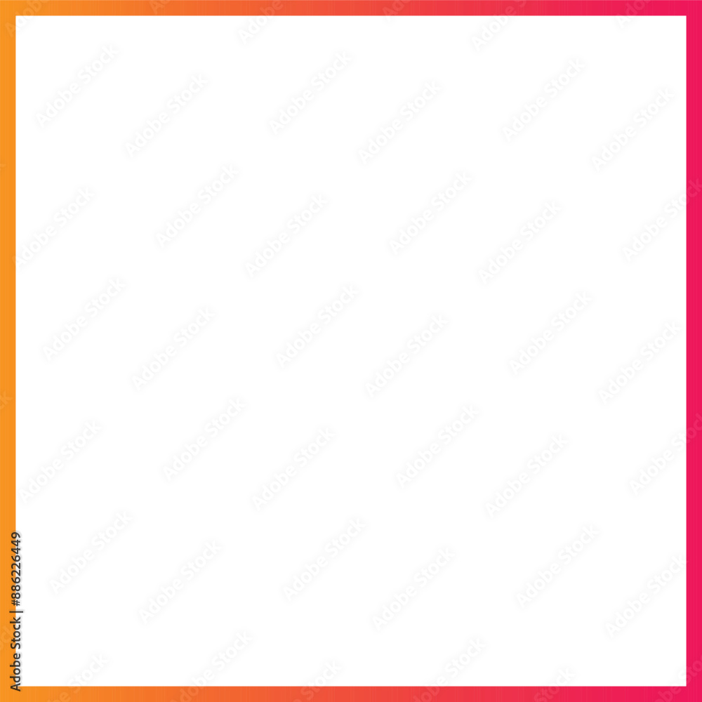 Poster vibrant shade of red with an orange tint colors frame 1 into 1 ratio size. transparent square frame