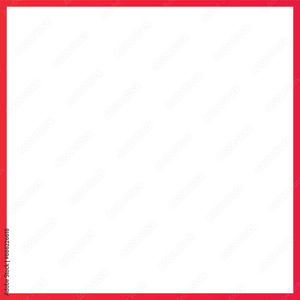 Poster red color frame 1 into 1 ratio size. transparent square frame