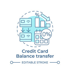 Credit card balance transfering soft blue concept icon. Money transfer, monthly payment. Round shape line illustration. Abstract idea. Graphic design. Easy to use in infographic, presentation
