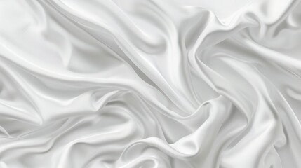Obraz premium Flowing white silk fabric background with elegant waves and soft folds. Stylish abstract texture.
