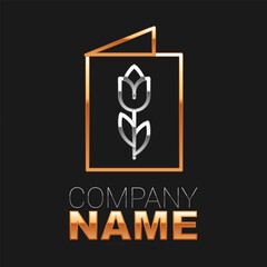 Line Greeting card with 8 March icon isolated on black background. International Happy Women Day. Colorful outline concept. Vector