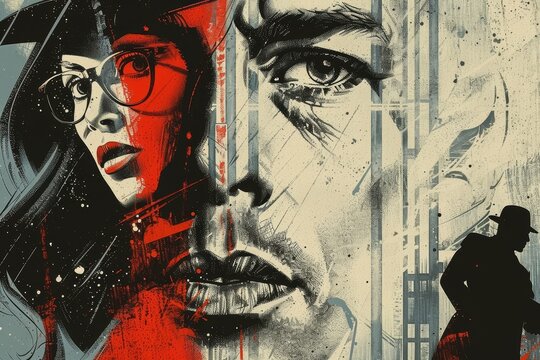 Modern Interpretation of a Classic Movie Poster with Noir Elements
