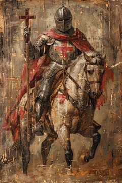 Portrait of a warrior monk of the Templar Order