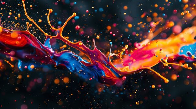 Vibrant paint splash in motion, representing creativity and energy